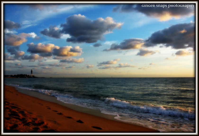 Lighthouse and footprints